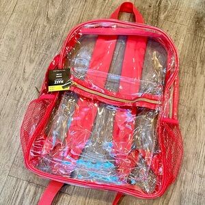 NWT Make Market Pink and Clear Backpack